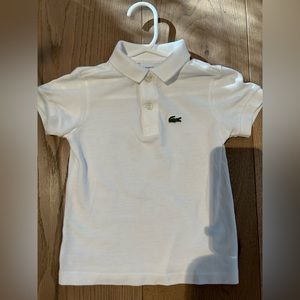 Toddler Boys White Lacoste Polo Size 2T